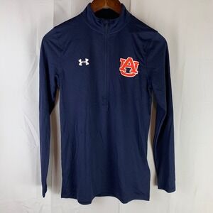 Under Armour Auburn Tigers Pullover Womens Small Navy Blue 1/2 Zip Tech LS